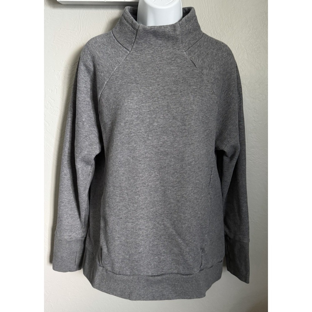Fabletics Sweatshirt Womens Size Large Gray Zaylee Funnel Neck Tunic Activewear